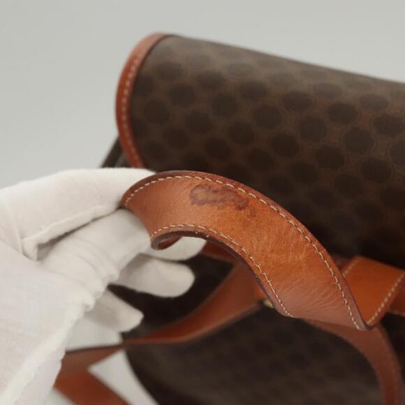 CELINE Macadam Canvas Backpack Pvc Leather Brown Gold - Picture 7 of 13